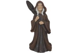 HADAS, BRUJAS Y FANTAS�A | FIGURA RESINA BRUJA CON ESCOBA 20CM
