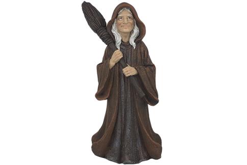 HADAS, BRUJAS Y FANTAS�A | FIGURA RESINA BRUJA CON ESCOBA 20CM