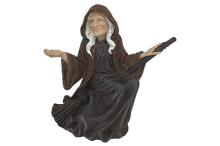 FIGURA RESINA BRUJA SOBRE ESCOBA 14x15x9CM