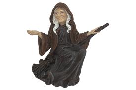 HADAS, BRUJAS Y FANTAS�A | FIGURA RESINA BRUJA SOBRE ESCOBA 14x15x9CM