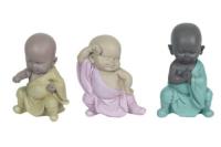 FIGURA RESINA BUDA DE COLORES 11 X 7.5 X 7 CM.
