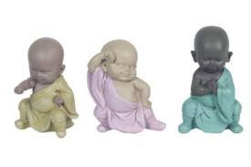 FIGURAS DIOSES, BUDAS Y MONJES | FIGURA RESINA BUDA DE COLORES 11 X 7.5 X 7 CM.