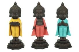 FIGURAS DIOSES, BUDAS Y MONJES | FIGURA RESINA BUDA EN PIE MEDITANDO 20 X 7.5 X 7.5 CM.