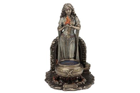 COMODIN | FIGURA RESINA DIOSA DEL CORAZON/HOGAR. BRIGIDA. 17 X 13.5 X 23 CM.