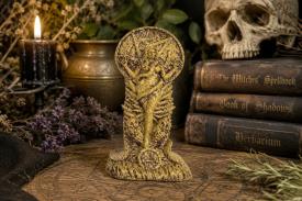 SANTOS Y ARCANGELES | FIGURA RESINA DIOSA PENTACULO INVERTIDO EN ALTAR ARBOREO 20 X 9 CM.
