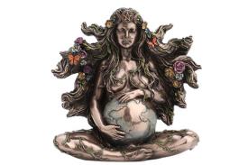FIGURAS CELTAS | FIGURA RESINA GAIA MADRE TIERRA. EMBARAZADA SENTADA 17.5 X 9 X 17.50