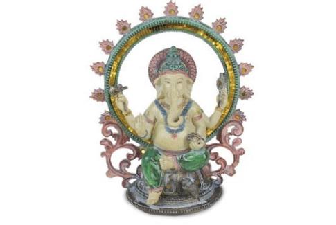 COMODIN | FIGURA RESINA GANESHA COLORES CALIDOS 31 x 25.5 x 14 cm.