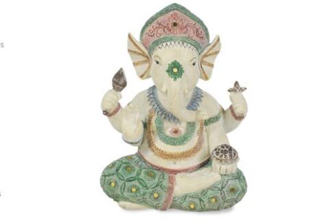 COMODIN | FIGURA RESINA GANESHA CON COLORES CALIDOS 22.5 x 18 x 10 cm.