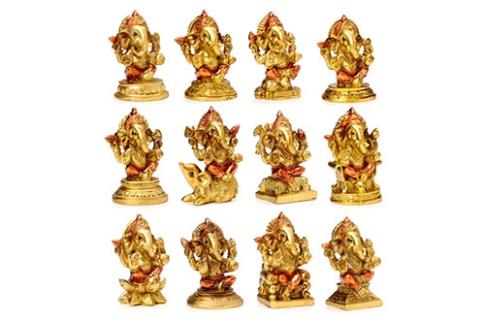 FIGURAS DIOSES, BUDAS Y MONJES | FIGURA RESINA GANESHA MINI 5-7 CM.