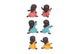 FIGURAS DIOSES, BUDAS Y MONJES | FIGURA RESINA NIO MONJE ARTES MARCIALES  7.5 X 3.5 X 8 CM