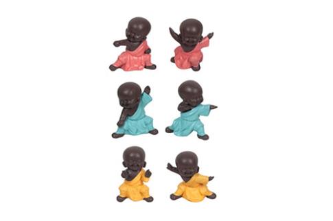 FIGURAS DIOSES, BUDAS Y MONJES | FIGURA RESINA NIO MONJE ARTES MARCIALES  7.5 X 3.5 X 8 CM