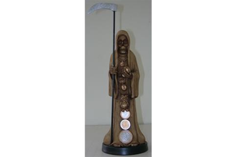 COMODIN | FIGURA RESINA SANTA MUERTE DORADA 30 CM.