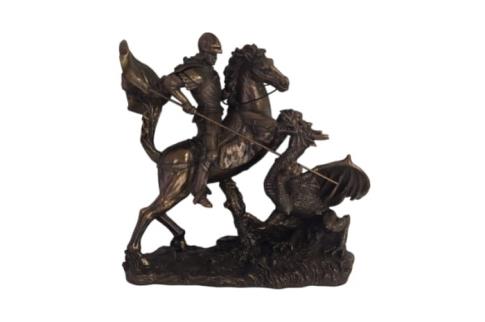 FIGURAS CRISTIANAS | FIGURA SAN JORGE MATANDO AL DRAGON 16X17X8,5 CM.