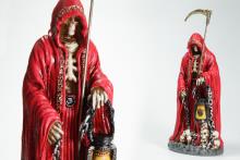 FIGURA SANTA MUERTE COLOR ROJO 26 CM RESINA FIGURA SANTA MUERTE COLOR ROJO 26 CM RESINA