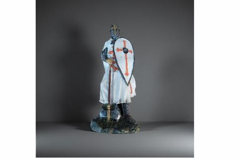 FIGURAS VARIAS | FIGURA TEMPLARIO RESINA 9X8X21 CM.