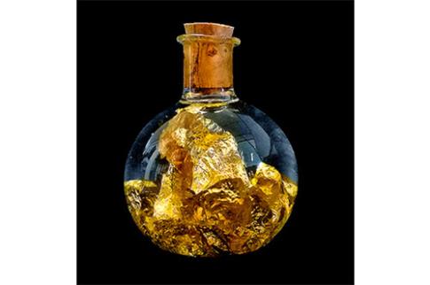 MINERALES Y GEMAS | FRASCO ORO LAMINAR