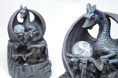 FUENTES | FUENTE DRAGON ESCUPE AGUA CON BOLA 35CM