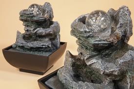FUENTES FENG SHUI | FUENTE RESINA CASCADA CON BOLA 12.5x17.5CM