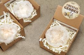 CAJITAS 4 X 4 CMS | GEODA CUARZO CRISTAL