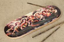 INCENSARIO ANCHO DE MADERA PARA 2 VARILLAS. DECORACION 7 ARCANGELES 10X2.5X29 CM.