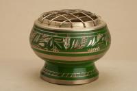 INCENSARIO BOL GRABADO COLOR VERDE 5.5X5 CMS