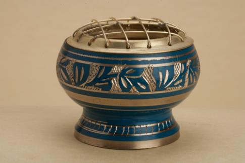 PORTAINCIENSOS | INCENSARIO BOL GRABADO DE COLOR AZUL 5.5CM