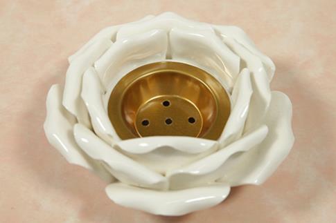 PORTAINCIENSOS | INCENSARIO DE CERAMICA FLOR DE LOTO 10.5X4.5CM