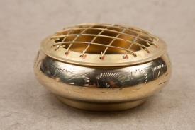 PORTAINCIENSOS | INCENSARIO LATON BOL CON REJILLA 8.5 X 4 CM.