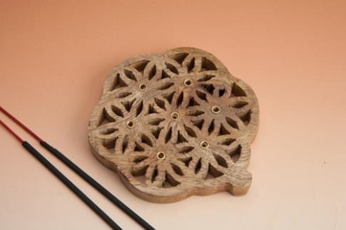 PORTAINCIENSOS | INCENSARIO MADERA 9 CMS FLOR DE LA VIDA
