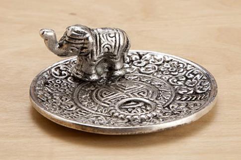 COMODIN | INCENSARIO METAL ELEFANTE DECORADO 6x6 CM