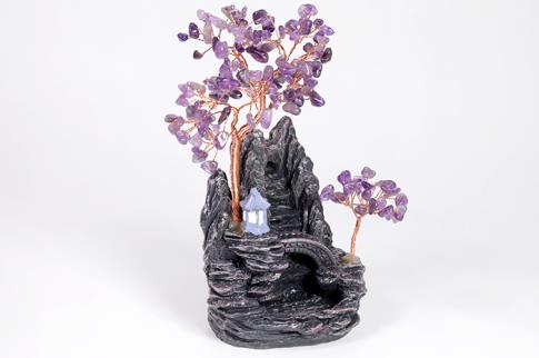 PORTAINCIENSOS | INCENSARIO REFLUJO 2 BONSAIS AMATISTA 20 X 9 CM.