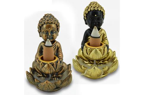 COMODIN | INCENSARIO REFLUJO BUDA Y LOTO 6.7X6.7X10.3CM