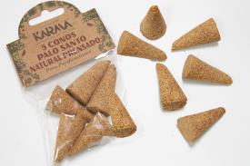 PALO SANTO | INCIENSO CONOS PALO SANTO PURIFICADOR NATURAL PRENSADO 2.5 x 5 cm (Bolsa de 5 unidades)