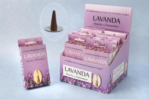 INCIENSOS KARMA 12 CONOS (22 GRM) DURACIN 30" | INCIENSO LAVANDA (SUERTE Y BIENESTAR) KARMA 12 CONOS