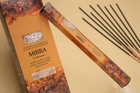 INCIENSOS HEXAGON. NATURALES 20 VAR.(26 G) DUR.45" | INCIENSO MIRRA (PURIFICACION) HEXAGONAL 20 VARILLAS 26 G.