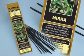 INCIENSOS KARMA NATURALES 16 VAR. (26 GRM) DUR.60" | INCIENSO MIRRA (PURIFICACION) KARMA 16 VARILLAS 26 G