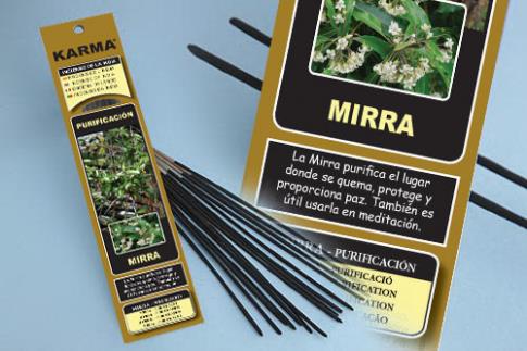 INCIENSOS KARMA NATURALES 16 VAR. (26 GRM) DUR.60" | INCIENSO MIRRA (PURIFICACION) KARMA 16 VARILLAS 26 G