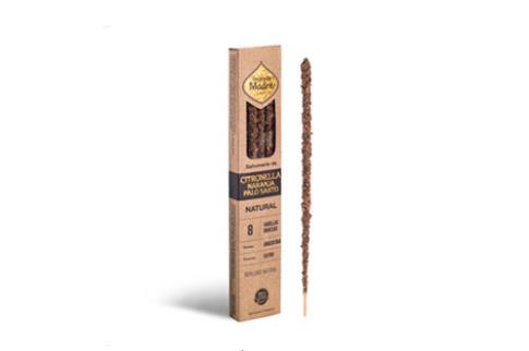 INCIENSOS SAGRADA MADRE | INCIENSO NATURAL CON CITRONELA, NARANJA Y PALO SANTO - REPELENTE DE INSECTOS (8 varillas)