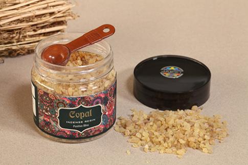INCIENSOS EN GRANO | INCIENSO RESINA EN GRANO COPAL. TARRO DE 100G (INCLUYE CUCHARA MEDIDORA)