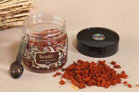 INCIENSOS EN GRANO | INCIENSO RESINA EN GRANO SANDALO. TARRO DE 100G (INCLUYE CUCHARA MEDIDORA)