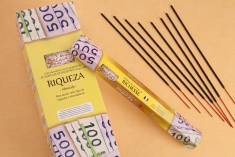 INCIENSOS HEXAGON. ESOTERICOS 20 VAR (26G) DUR 45" | INCIENSO RIQUEZA (ALMIZCLE) HEXAGONAL 20 VARILLAS 26 G.