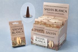 INCIENSOS KARMA 12 CONOS (22 GRM) DURACIN 30" | INCIENSO SALVIA BLANCA (PROTECCION Y PURIFICACION) KARMA 12 CONOS