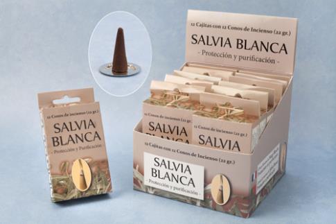 INCIENSOS KARMA 12 CONOS (22 GRM) DURACIN 30" | INCIENSO SALVIA BLANCA (PROTECCION Y PURIFICACION) KARMA 12 CONOS