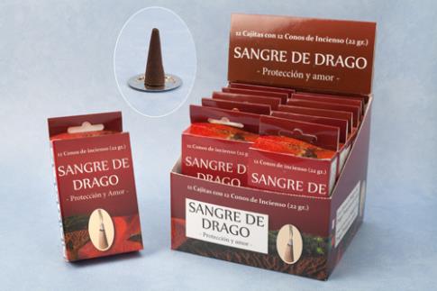 INCIENSOS KARMA 12 CONOS (22 GRM) DURACIN 30" | INCIENSO SANGRE DE DRAGO (SANACIN, PROTECCION Y AMOR)  KARMA 12 CONOS
