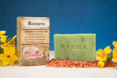 JABONES ARTESANOS KARMA | JABON ROMERO 100g. (Para limpieza y proteccin)