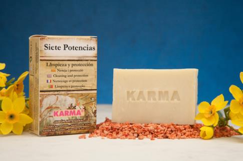 JABONES ARTESANOS KARMA | JABON SIETE POTENCIAS 100 gr. (Para potenciar las buenas vibraciones)