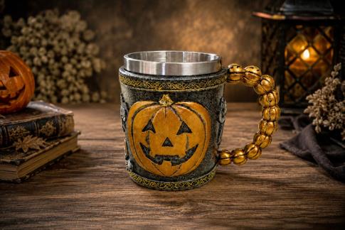 HADAS, BRUJAS Y FANTAS�A | JARRA CON CALABAZA Y ASA DE CALABACITAS 12X15X8CM