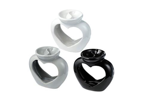 COMODIN | LAMPARILLA QUEMADOR CERAMICA CORAZON Altura 13.5cm Ancho 15cm Profundidad 9cm