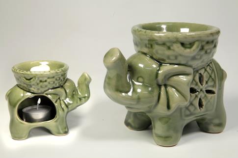 LAMPARILLAS QUEMAPERFUMES | LAMPARILLA QUEMAPERFUMES ELEFANTE CERAMICA 11X9CM (COLORES SURTIDOS)