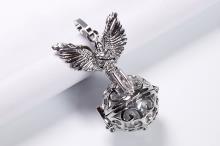 LLAMA ANGELES COBRE COLOR PLATEADO ANGEL CON LAS ALAS EXTENDIDAS 4 X 3 CM.